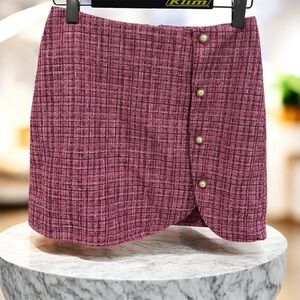 Fashion Nova Plum Tweed Mini Skirt